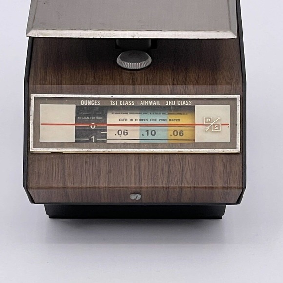 Park Sherman 16oz Postal Scale 1968 Rates Vintage Retro 1st 3rd Class Airmail - Picture 2 of 12